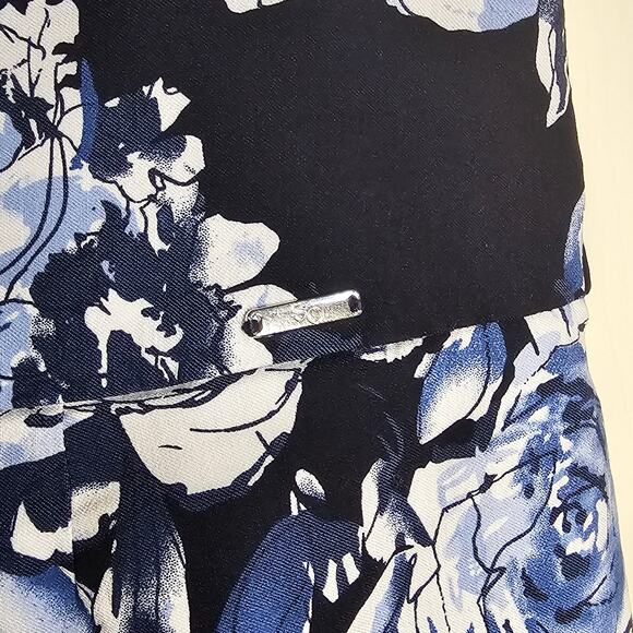 S.C. & Co Navy Floral Tummy Control Skort – Mini Skirt Shorts, Ladies Size M - Picture 5 of 8